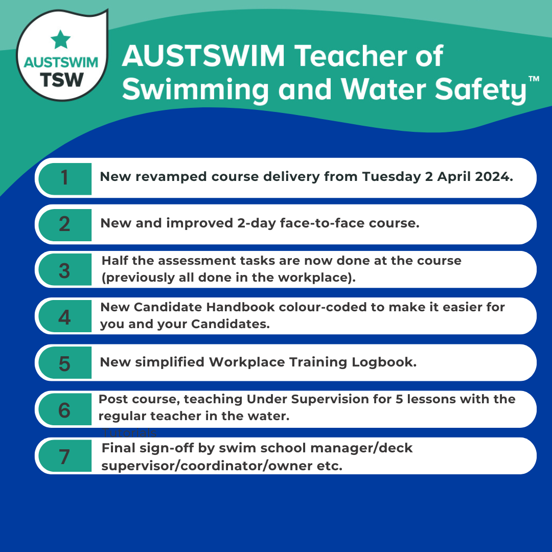 AUSTSWIM TEACHER OF SWIMMING AND WATER SAFETY COURSE UPDATE